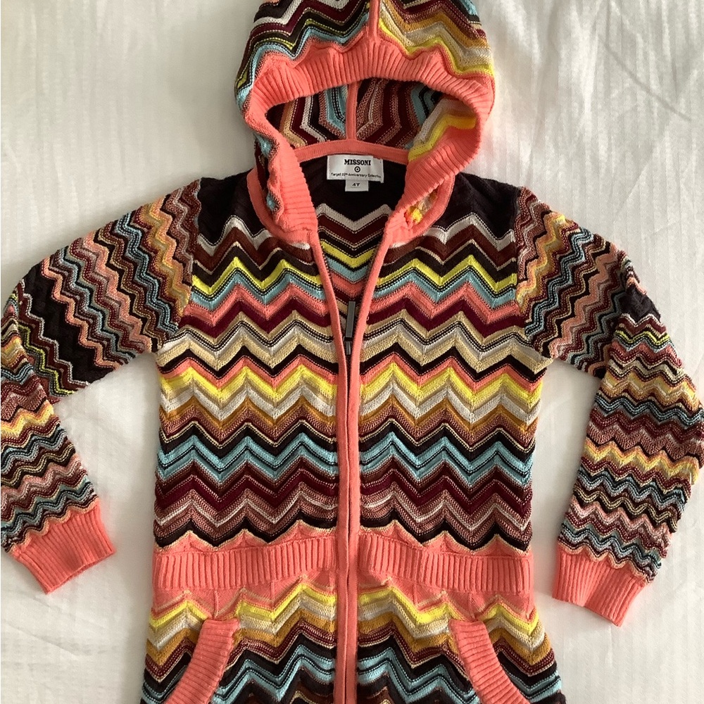 Missoni  for Target girls Zigzag Hoodie cardigan,zip,size 4T